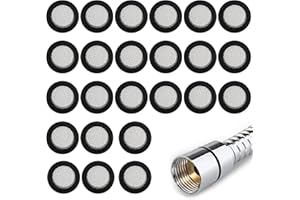 SPETNGSAKE 24 Stück Duschkopf Dichtung Sieb,1/2 Zoll Brausekopf Dusche Dichtung Sieb,Dichtungsringe mit Filtermatte,Schwarz Schlauchdichtung Filternetz,Dichtungsringe Set für Wasserhahn Schlauchverbinder