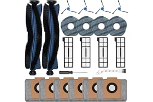 FENKABS 22 Pack Accessories for Eufy X10 Pro Omni Robot Vacuum Cleaner, 2 Main Brush, 6 Dust Bags, 4 Mop Pads, 4 HEPA Filters, 4 Side Brushes, 1 Cleaning Brush, 1 Screwdriver