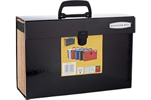BANKERS BOX Fellowes Maletín Clasificador Acordeón, Negro, único