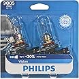 Philips Automotive Lighting 9005 Vision Upgrade Headlight Bulb with up to 30% More Vision, 2 Pack (9005PRB2)