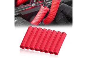 LEONTOOL 8 PCS Manchon de protection thermique du fil de bougie 2500° Protecteur de fil de bougie - Enveloppe de protection de fil Remplacement pour voiture camion rouge