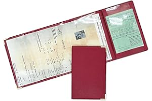 nemau - Porte Carte Grise 4 Volets en Simili Cuir – Fabriqué en France – Étui Documents Véhicule, Assurance & Permis – Élégant, Compact et Résistant – Couleur Rouge