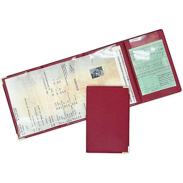 Nemau Dokumentenhülle Für Auto - 2 Klappen + 3 Transparente Taschen, Französisches Design, Königsblau