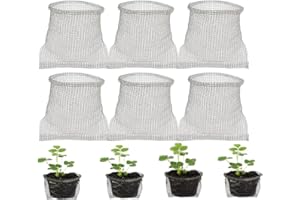 GEKUFA 6 protezioni radici in acciaio inox per piante, 35 x 35 cm, sacchetti in rete metallica, protezione radicale per piante, verdure, bacche, radici