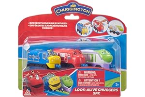 Chuggington - Look Alive Chuggers 3-Pack - Wilson, Brewster, Koko - Connectable Train Toys with Moving Parts - Free-Rolling Wheels - 3.75 Inch Scale - Gift for Preschool Kids Age 3 and Up