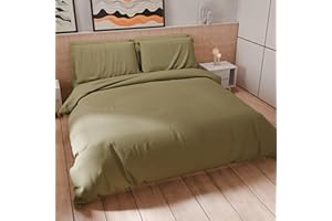 PETTI Artigiani Italiani - Set Copripiumino Matrimoniale 250x200 cm (2 Federe 50x80 cm Incluse), Parure Copripiumino Morbida Microfibra Tinta Unita Fango