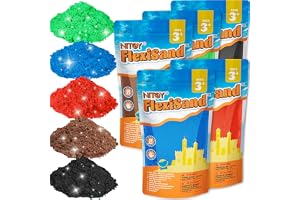 NiToy Play Sand, FlexiSand 5 kg formbar, självhäftande leksand – torkar aldrig, kul för barn från 3 år, stort ersättningssand