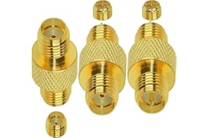 TUOLNK Kit de conector de barril SMA SMA hembra a hembra Tipo de barril Adaptador coaxial coaxial RF RP-SMA Jack acoplador Convertidor de barril para dispositivos LAN inalámbricos Paquete de 3