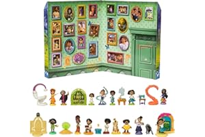 DISNEY ENCANTO Madrigal Family Surprises Calendario de Adviento incluye 14 figuras de miembros de la familia Madrigal y 13 accesorios, 24 días de sorpresas