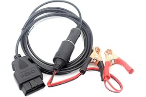 LoongGate OBD2 Voiture mémoire Saver 2 en 1, véhicule ECU câble d’Alimentation d’Urgence avec Alligator Clip-on 12V Voiture Batterie Allume-Cigare Prise d’Alimentation