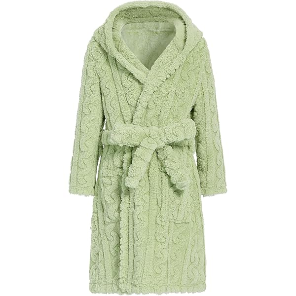 JiAmy Badjas met capuchon voor meisjes, pluizige fleece