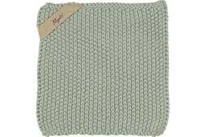 Topflappen 'Mynte' in STAUBIG GRÜN gestrickt aus Baumwolle von IB Laursen