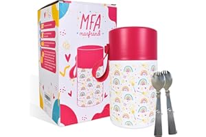 MFA MARFRAND Marfrand - Termos per Neonati Bambini per Alimenti Caldi, Bibite, Solidi e Liquidi, Contenitore per il ranzo. Acciaio inossidabile isolato 550 ml. Unicorno