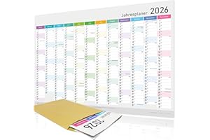 HERMANNPARTNER Calendario annuale XXL 2026 – Calendario da parete – Agenda annuale A1 (84 x 59 cm), agenda da parete con settimane, festività, grande formato per ufficio, famiglia e scuola, calendario da parete