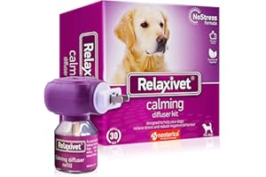RELAXIVET Kit diffusore calmante per cani e cuccioli, separazione degli animali domestici, sollievo dall'ansia e calma feromoni, trattamento anti stress, aiuta con fuochi d'artificio, aggressività,