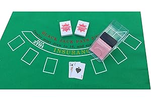 POKER CHIP SHOP Blackjack-Set mit Filz + 2 x Karten + Black Jack Kartenspender