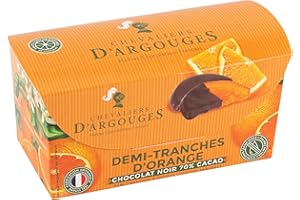 CHEVALIERS D'ARGOUGES Maîtres Chocolatiers Français - Tranches d'oranges confites enrobées chocolat noir 70% - Ballotin Dégustation 180g