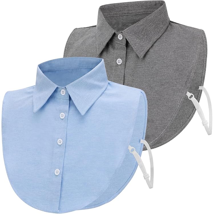 BrightGlow Vrouwen kraag nep kraag blouse kraag inzetstuk dames heren valse kraag afneembare helft shirt blouse kraag geruit katoenen bovendeel kleding accessoires, zwart, S
