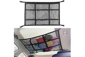 NICTSEPO Cargo Net for Van, Van Storage, Double Layer Mesh Car Boot Organiser, Large Capacity Car Roof Storage Nets for Campervans, Foldable Lorry Camping Accessories interior Gadgets （90 * 65cm）