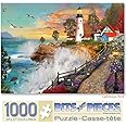 Bits and Pieces - 1000 Piece Jigsaw Puzzle for Adults - Lighthouse Park - 1000 pc Sunset by the Ocean Jigsaw by Artist David Maclean