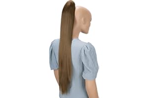 CAISHA by PRETTYSHOP Postizo De 70 cm Trenza Cola De Caballo Liso Extensiones De Cabello Marrón H80