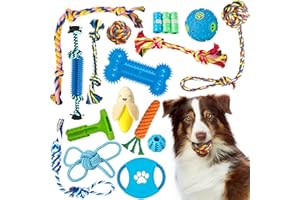 ZENO Dog Toys 18 Pack | Puppy Toys | Rope Chew Toys for Dogs | Puppy Chew Toys | Strong Rope, Ball & Tug for Teething & Training | Teething Toys | 100% Natural Cotton | Great for All Dog Breeds