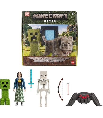Jada Toys Minecraft Movie Figure (1 Piece) - 1 Of 4 Collectible Metal Figures (Steve, Malgohsa, Wolf, Creeper) For Fans And Children From 8 Years, Random Selection, 6.5 Cm, Wave 5