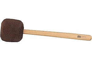Sonic Energy Mailloches de Gong Medium – Mailloche marron avec manche en bois de hêtre – Pour les joueurs de gong, la méditation, la percussion – Laine de mouton, rembourrage synthétique (MGM-M-C)