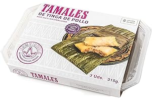 La Reina de las Tortillas, Tamales de Tinga de Pollo, Listos para Servir, Sin Gluten, Maíz 100% Nixtamalizado, Pack 3 Unidades, 315g