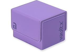 Vault X bocznie ładowane pudełko na talię kart, 100+ zakoszulkowanych kart, wysokiej jakości materiał Exo-Tec, pudełko do przechowywania kart, magnetyczna pokrywa, MTG Commander, TCG (Fioletowy)