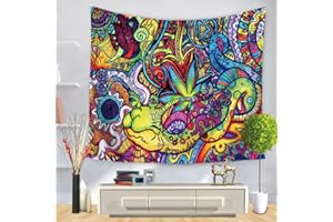 Morbuy-Shop Mandala Tapisserie Tentures Murales, Hippie/Psychedelique Rideaux Décoration Idéale Tenture Couverture Pique-Nique Nappe Serviette de Plage Salon Décor (75 x 90cm,Hippie 1)