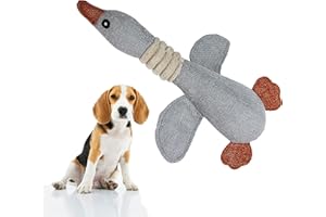 Affectionate Pets Cute Wild Goose Squeaky Dog Toys for Small to Medium Dogs, Soft Dog Plush Toy, Puppy Toys for Clean Teeth and Training, Dog Mental Stimulation Toys for Boredom (Grey)