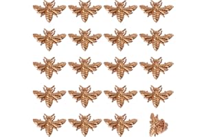 CHGCRAFT 20 broche Vintage en Forme D'Abeille Épingle à Revers Broche en Alliage Ensemble D'Épingles pour Manteau Chemise Costume Col Accessoires pour Sac à Dos Vêtements Badges Or Clair 26 x 17.5mm