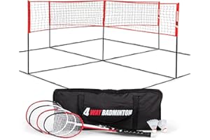 EASTPOINT SPORTS 4-Way Badminton Set, Game for Outdoors, Backyard, Beach, Park, East Set Up