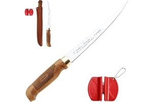 Marttiini Classic Superflex - Couteau à filet 30,6 cm + Aiguiseur de couteaux Lansky Crock Stick - Kit couteau à filet et aiguiseur