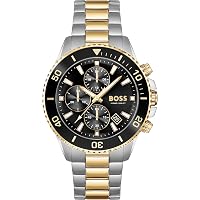 BOSS Orologio Cronografo Uomo Grand Prix – Quadrante Blu, Cassa 44mm, Bracciale In Acciaio O Pelle, 3ATM - 3
