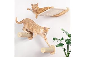 WOOLUCK Amaca per Gatti a Parete, Grande Porta Gatti, Amaca da Parete per Gatti, per Dormire, Giocare, Arrampicarsi e Rilassarsi