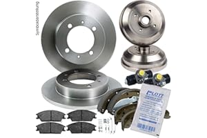 LOTT-AUTOTEILE Bremsscheiben + Bremsbeläge + 2 Bremstrommeln + Backen + 2 Radzylinder