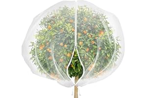 ONEANU Garden Netting Mesh for Plants, Insect Bird Barrier Netting Mesh with Zipper and Drawstring, Plant Netting Fine Mesh Garden Cover Nets, Plant Protection Netting for Vegetables Fruits Flower Bushes