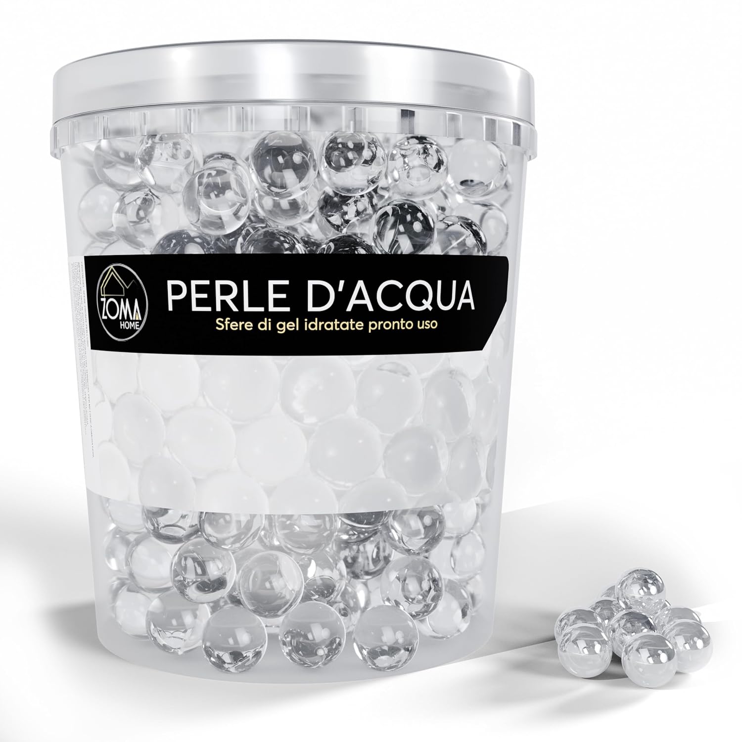 ZOMA - Palline Gel per Piante Pronte all'Uso 100% Naturali, Sfere gel per piante garantiscono fino a 30 giorni di Idratazione Costante, Acqua Complessata per vasi Palline Decorative e Funzionali 1L