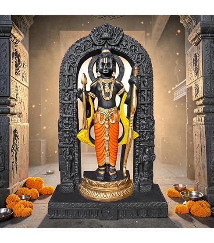Buy Divine Ram Lalla with Golden Dhanush Idol Ayodhya