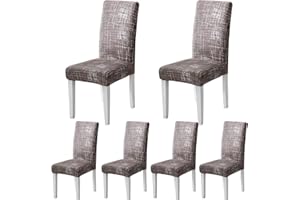 ARNTY Stuhlhussen 4/6er Set, Stuhlbezug Jacquard Esszimmer Stuhlhussen Schwingstühle Universal Hussen für Stühle für Esszimmer, Hotel, Küche, Zeremonie (Grau-Modern, 6 Stück)