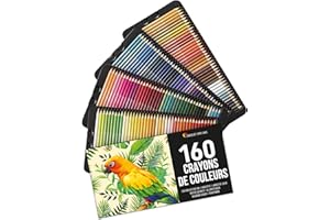 Zenacolor - Set de 160 Crayons de Couleur - Pour le Coloriage, Dessin, Croquis - Crayon pour Adulte, Enfant, Professionnel