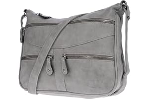 Christian Wippermann Damen Tasche Schultertasche Umhängetasche Crossover Bag Leder Optik Handtasche