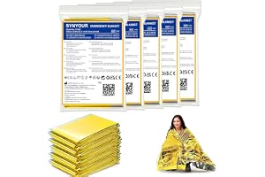 Nödfiltar 5 Stycken, SYNYOUR Räddningsfilt Guld Silver, 210×160 cm | Nödfltten för Överlevnad Utomhusbruk Vandring Första Hjälpen Bil, Robust Rivtålig