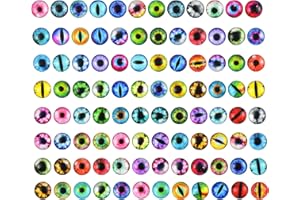 Cozlly 100 Pezzi Colorati Occhi di Vetro, 12mm Vetro Occhi di Animali, Cabochon Occhi di Vetro, Occhi Accessori per Bambole, Occhi di Vetro per Fai da Te Bambole Pupazzi Monili Artigianato