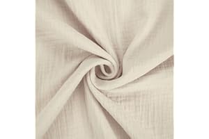 FITZIBIZ Musselin Stoff Sunny, Double Gauze, hellbeige (Länge am Stück: ab 50cm / Breite: 130cm)