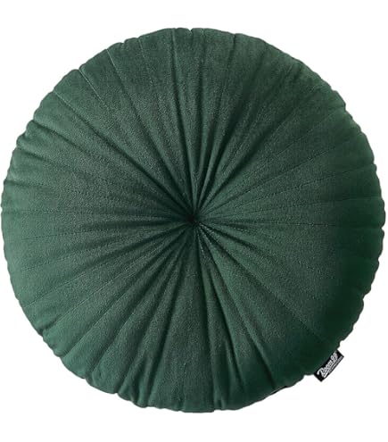 Coussin Rond Décoratif En Velours Beige 45cm Avec Franges - Pour Canapé, Salon, Chambre - Design élégant Et Doux