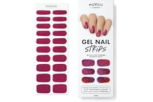 MOYOU LONDON Autocollants auto-adhésifs pour ongles en Gel Semi-durci, lampe UV/LED requise, 20 enveloppes de vernis à ongles en Gel, autocollants pour Nail Art - XOXO