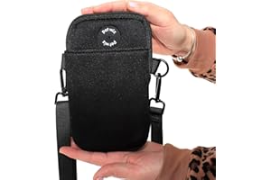 pet wiz Borsa da passeggio per cani morbida, sottile e leggera, due scomparti con cerniera, una tasca esterna, dispenser per sacchetti per cacca integrato e cinturino regolabile